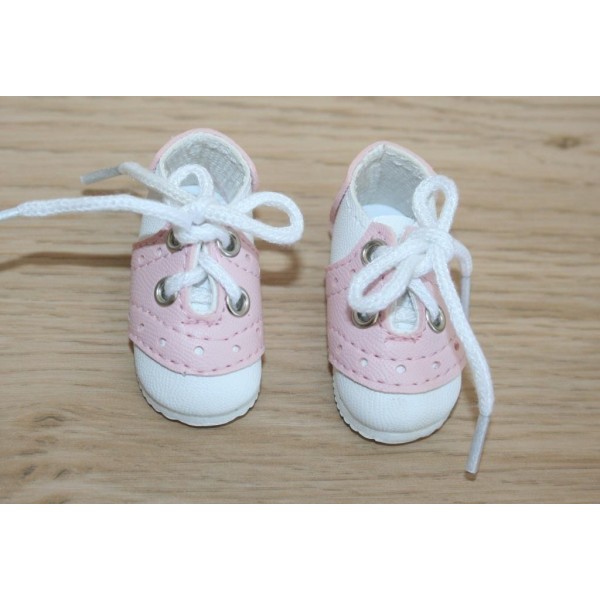 Chaussures baskets blanches et roses