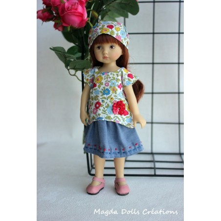 Tenue Fleur de Vanille pour poupée Boneka - Magda Dolls Creations 